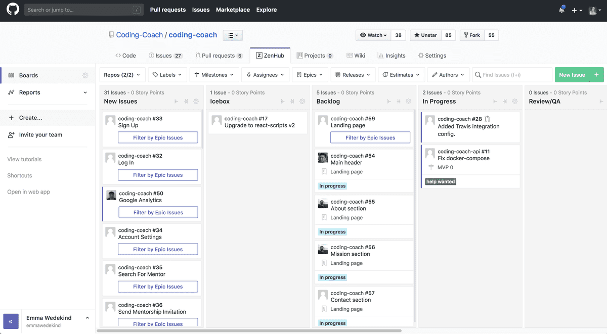 Epics In ZenHub